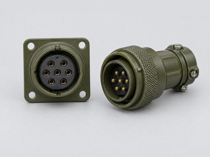 Circular connector receptacle and mating plug