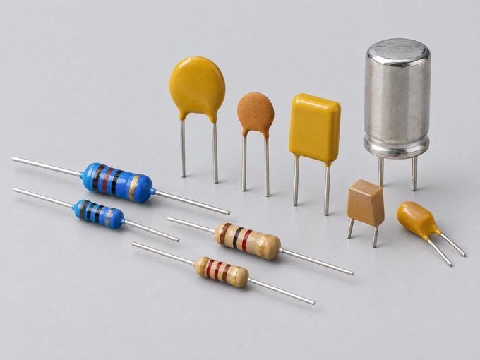 Resistors and capacitors